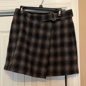 Madewell Black and Gray Plaid Mini Skirt